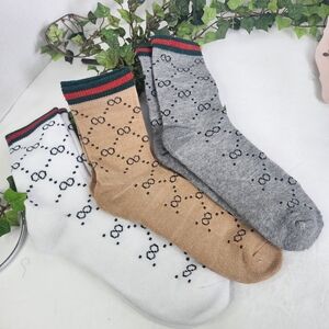 3 Pair of Diamante Motif Design Quarter Socks